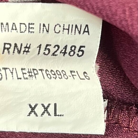 Papermoon Blouse Shirt Womens XXL Burgundy Floral Print - Picture 9 of 9